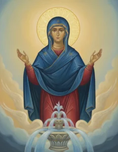 Подайте прошение в церковь на молебен Богородице перед иконой Живоносный источник